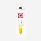 Strawberry straws with cleaning brush - 8 pcs