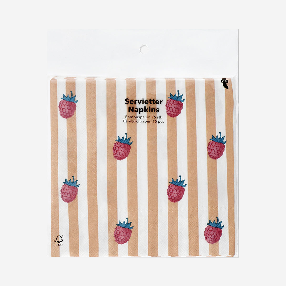 Napkins with red berries - 16 pcs