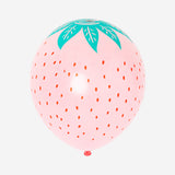 Strawberry and raspberry balloons - 6 pcs