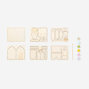 DIY wooden house with paint