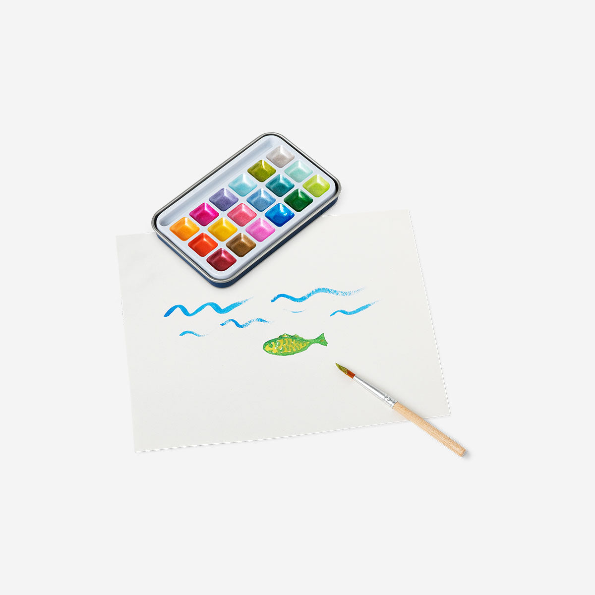 Mini watercolours in tin box