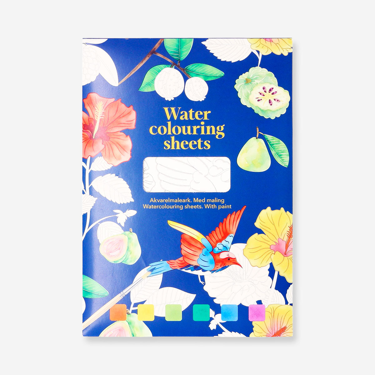 Embossed watercolouring sheets with paint 