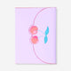 Kiraz Desenli Mor Defter A5