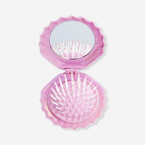 Pembe Midye Şeklinde Aynalı Saç Fırçası