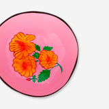 Pembe Çiçekli Hindistan Cevizi Kase