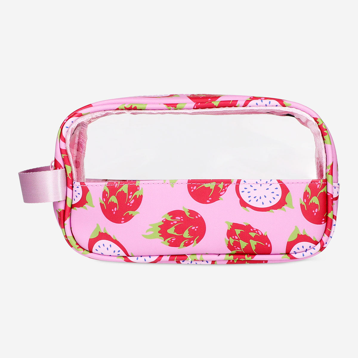 Cosmetic bag with dragon fruit print