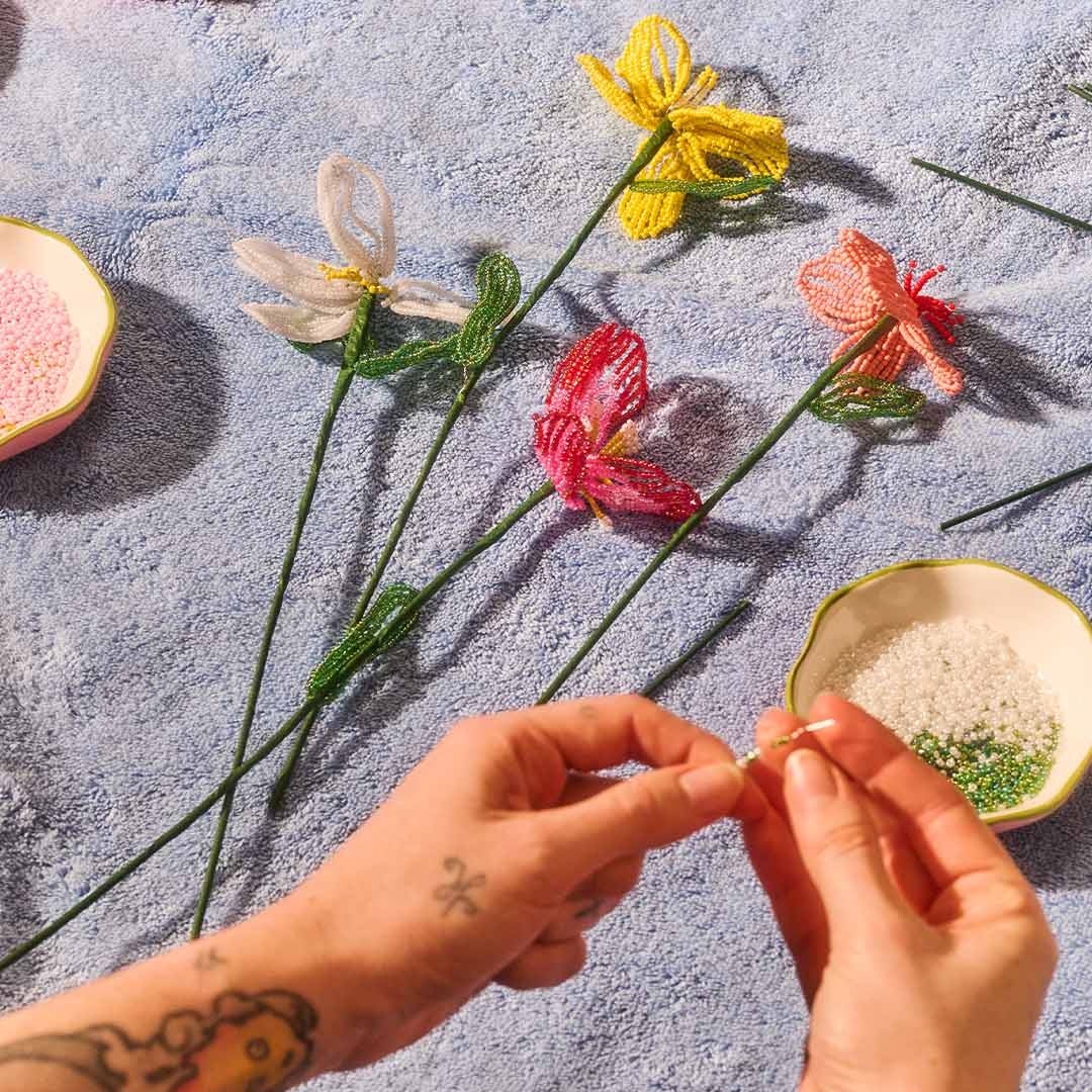 DIY beaded flowers 