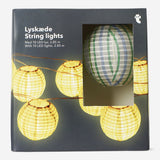 Outdoor string lights - Striped fabric balls
