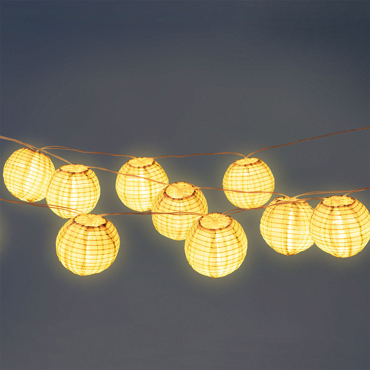 Outdoor string lights - Striped fabric balls