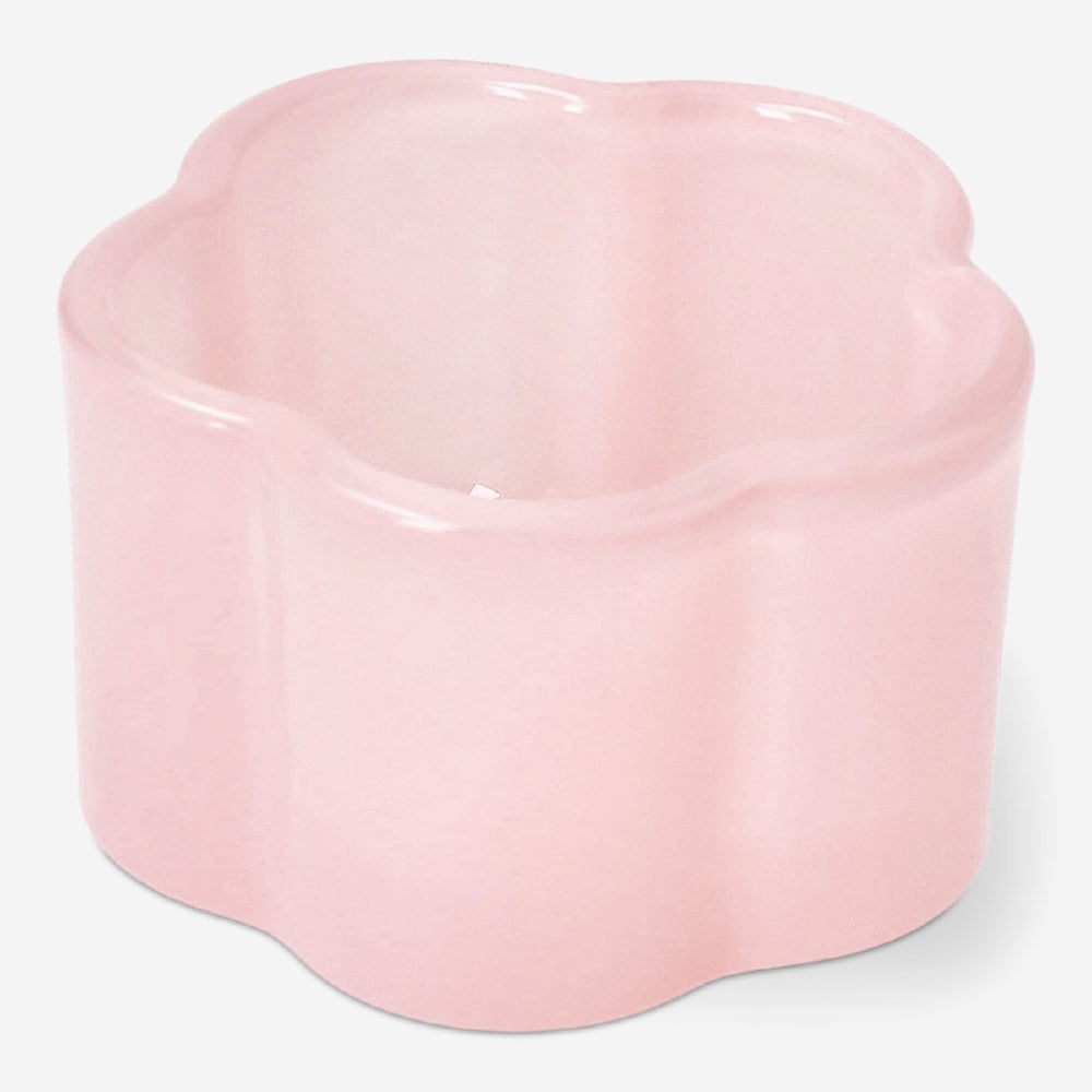 Milky pink glass tealight holder