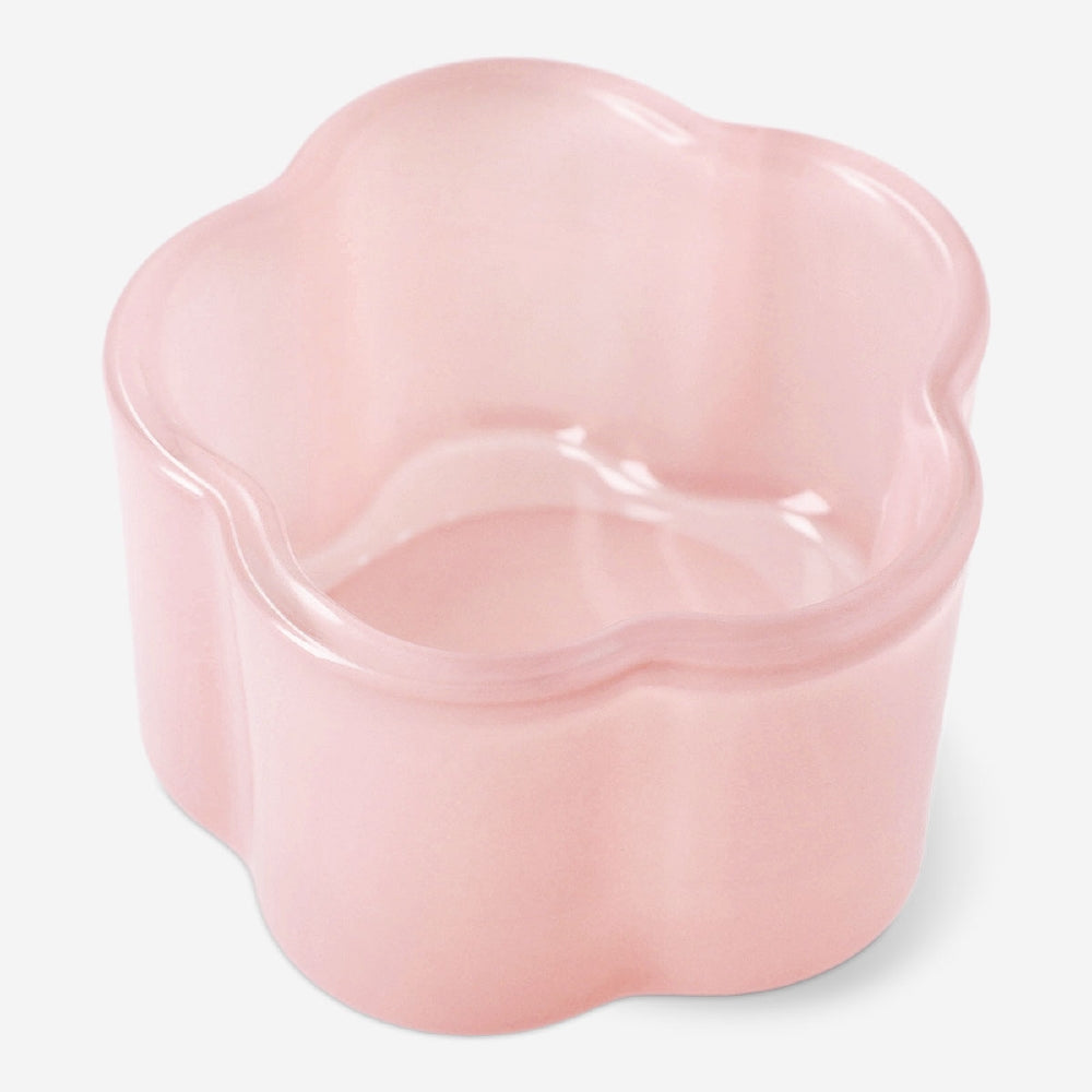 Milky pink glass tealight holder