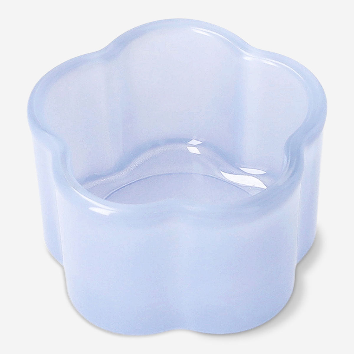 Milky blue glass tealight holder
