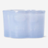 Milky blue glass tealight holder