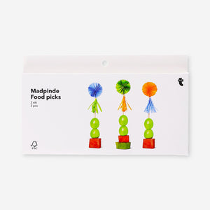 Food picks with paper fans and tassels - 3 pcs