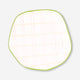 Ceramic plate with hand-painted chequered design - 15 cm