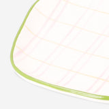 Ceramic plate with hand-painted chequered design - 15 cm
