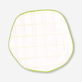 Ceramic plate with hand-painted chequered design - 15 cm