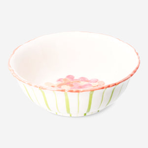 Pembe Çiçek Desenli Seramik Kase 12 cm