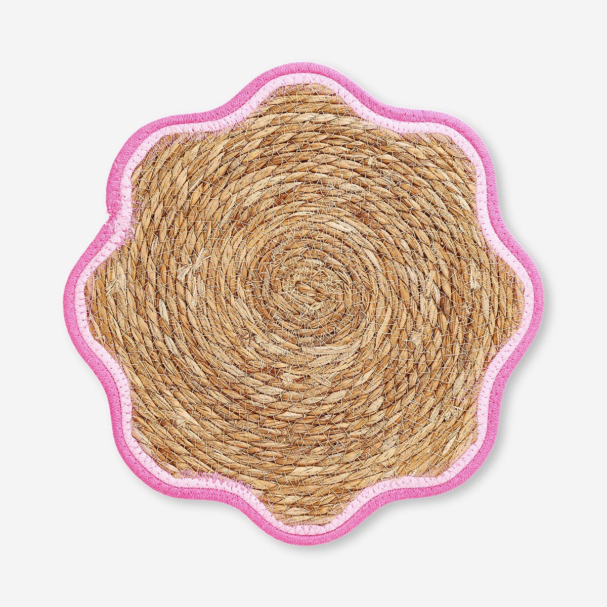 Woven cattail placemat with scalloped edge - 37 cm