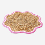 Woven cattail placemat with scalloped edge - 37 cm