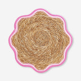 Woven cattail placemat with scalloped edge - 37 cm