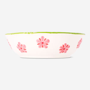 Ceramic bowl with embossed flower - 21 cm