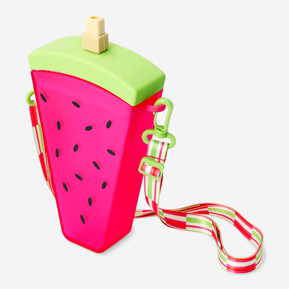 Watermelon drinking bottle with carry strap -