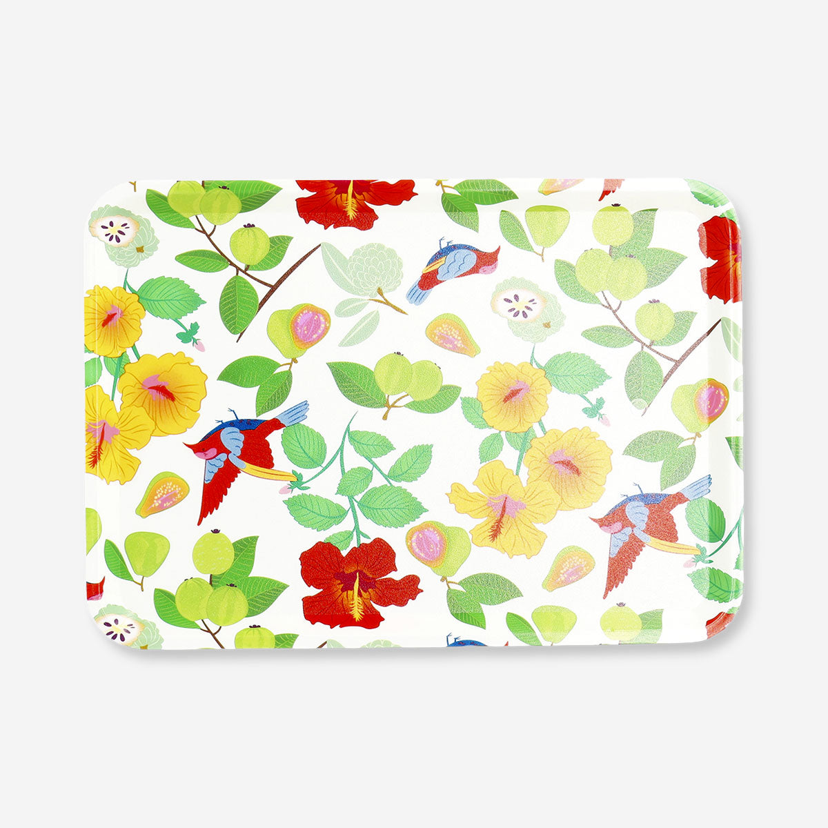 Decorative tray with tropical print
