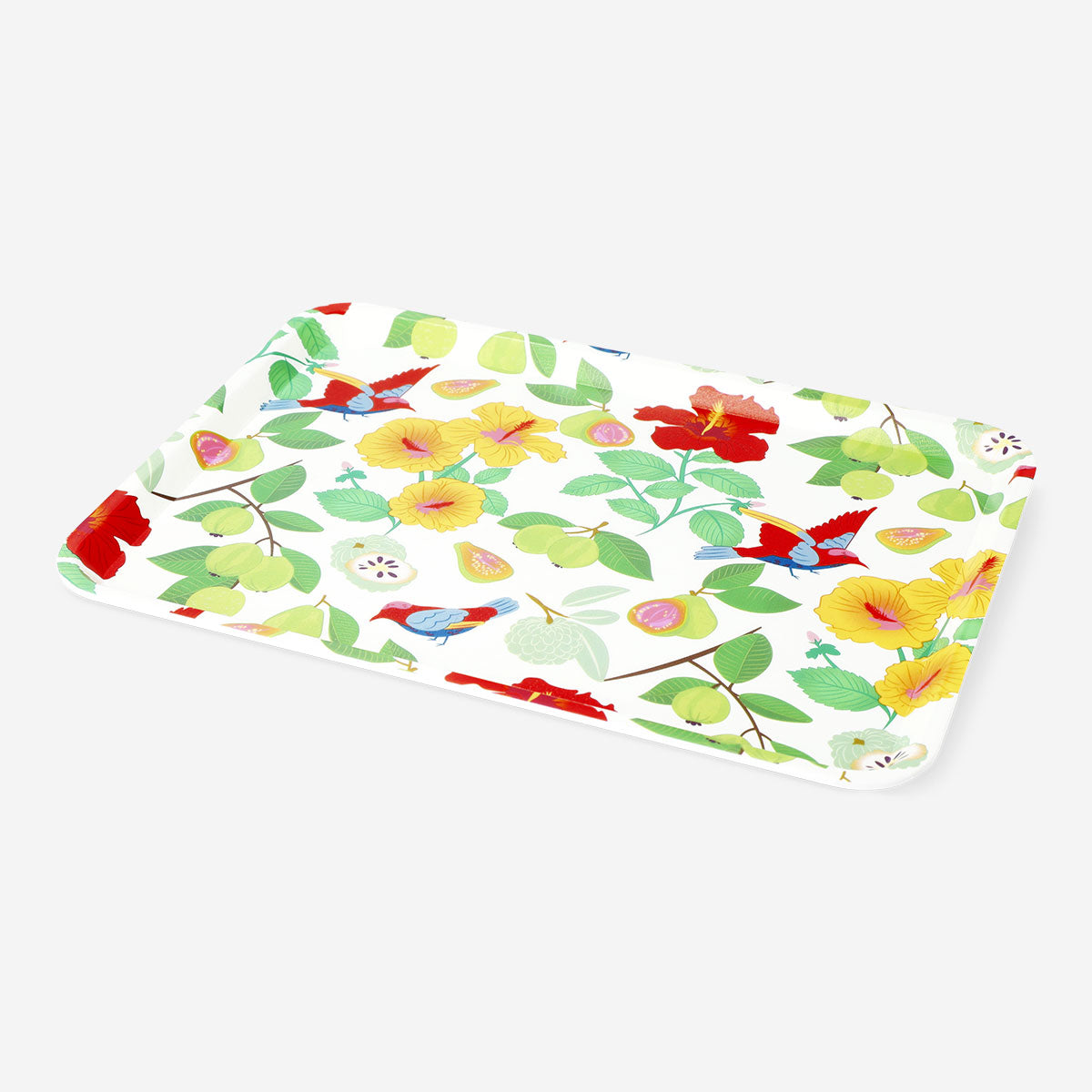 Decorative tray with tropical print