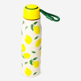 DRINKING BOTTLE SS WITH HOOK ON LID LEMON PRINT