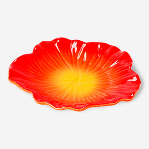Hibiskus Şeklinde Turuncu Seramik Tabak
