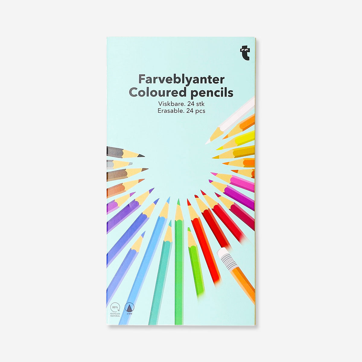 Erasable coloured pencils - 24 pcs
