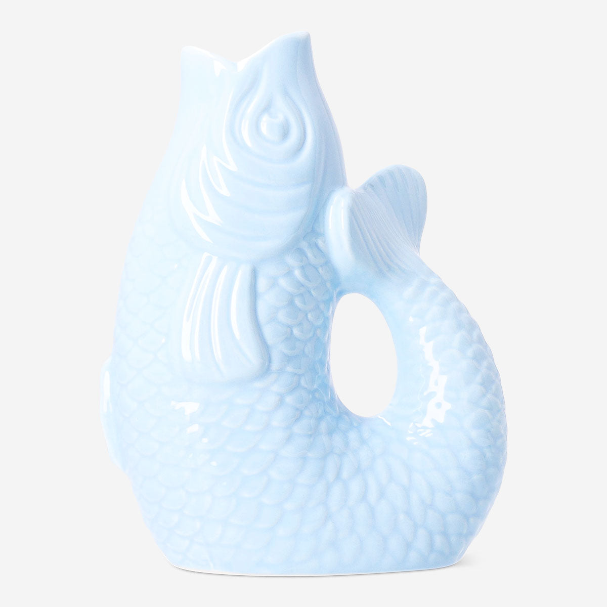 Light blue fish vase - 21 cm