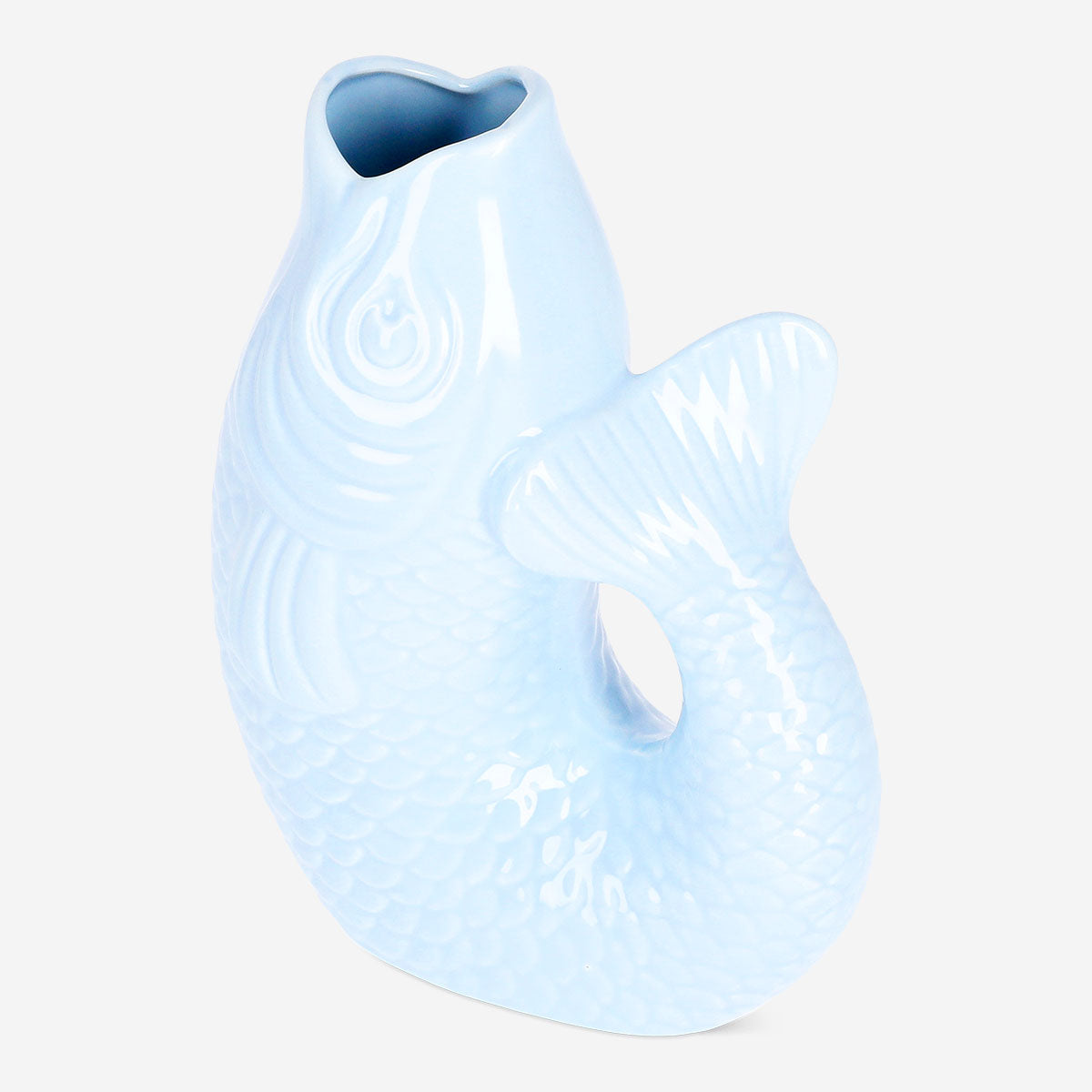 Light blue fish vase - 21 cm