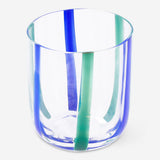 Drinking glass with blue and green stripes - 300 ml