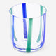 Drinking glass with blue and green stripes - 300 ml