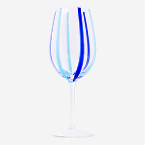 Mavi Çizgili Cam Kadeh 450 ml