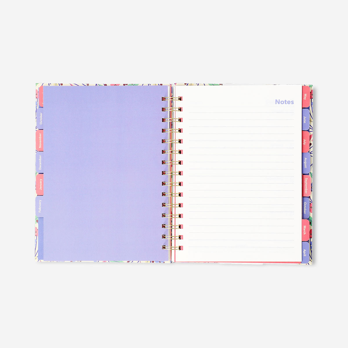 Çiçek Desenli Spiralli Planlayıcı Defter