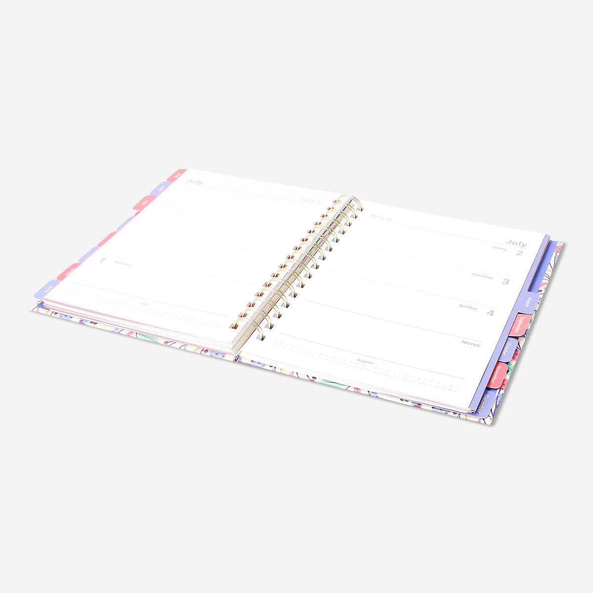 Çiçek Desenli Spiralli Planlayıcı Defter