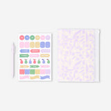Çiçek Desenli Kalemli Stickerlı Defter
