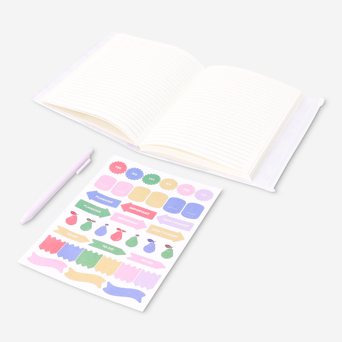 Çiçek Desenli Kalemli Stickerlı Defter
