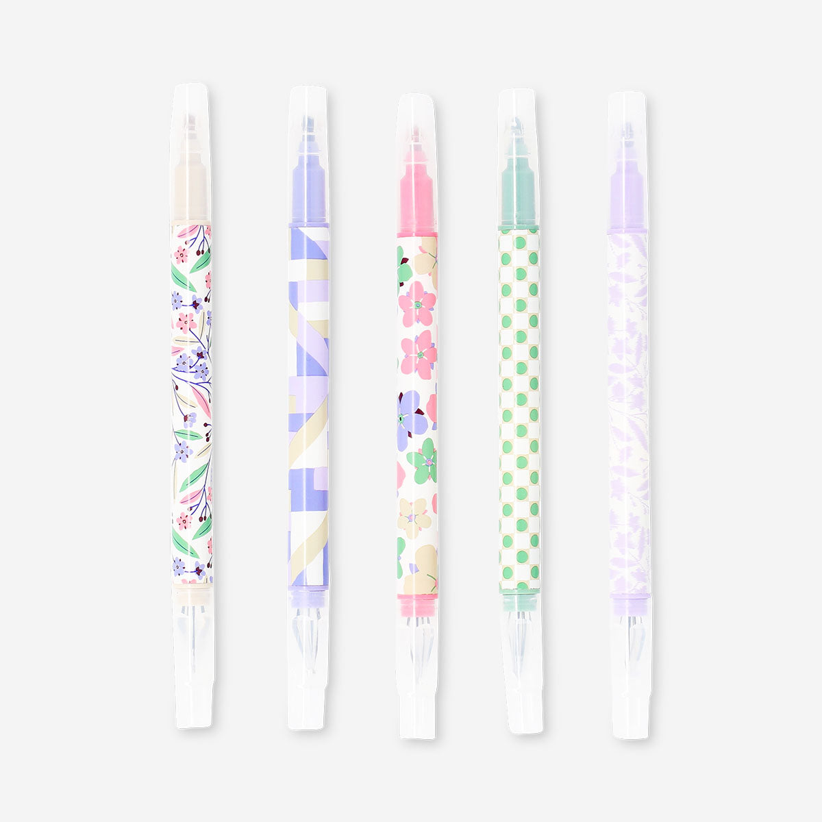 Dual-tip pens with gel ink and highlighters - 4 pcs