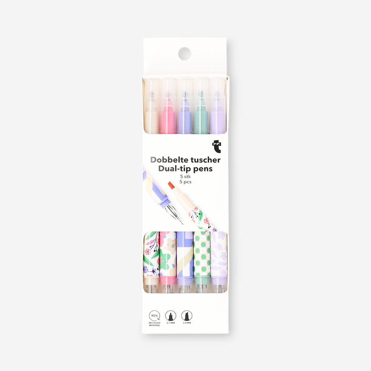 Dual-tip pens with gel ink and highlighters - 4 pcs