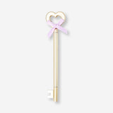 Ballpoint pen - Gold key design with bow 