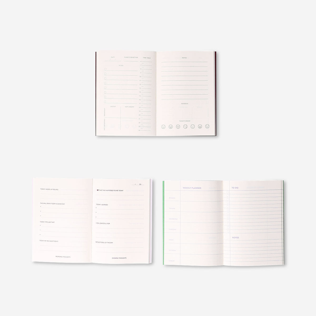 A6 set of planners in English - 3 pcs