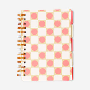 Pembe Puantiyeli Spiralli A5 Defter