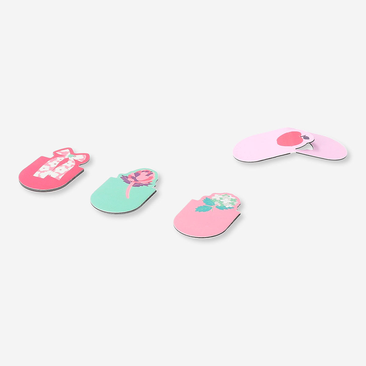Floral magnetic bookmarks - 4 pcs
