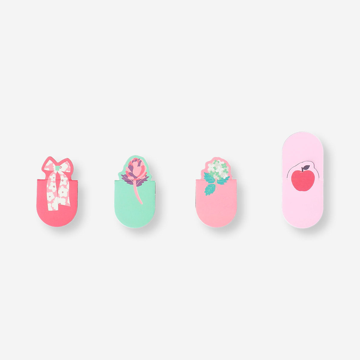 Floral magnetic bookmarks - 4 pcs