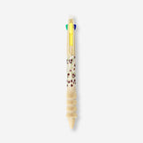 Multi coloured ballpoint pen with erasable ink