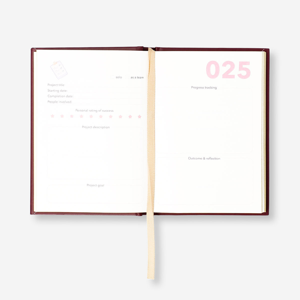Bordo Proje Planlayıcı Defter